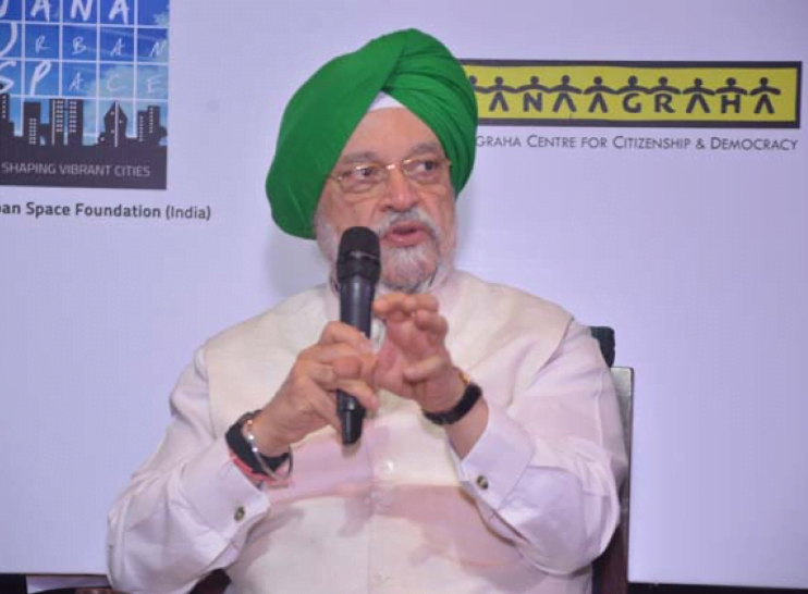 Hardeep Singh Puri, Minister, Housing and Urban Affairs, Government of India, participating in the panel discussion at Janaagraha’s Annual Conclave on Shaping India’s Urban Agenda 2018