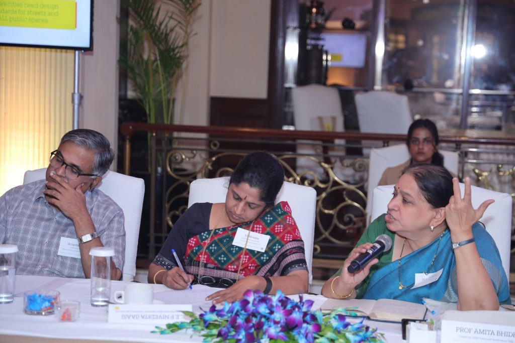 Dr Amita Bhide, Professor, Centre for Urban Policy and Governance, School of Habitat Studies, Tata Institute of Social Sciences, participating in the roundtable discussion on ‘City-systems: Reimagining the Architecture of City Institutions’ at Janaagraha’s Annual Conclave on Shaping India’s Urban Agenda 2023